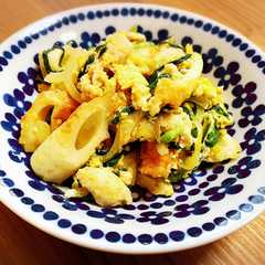 รูปของ 鶏ミンチとちくわの味噌にら玉