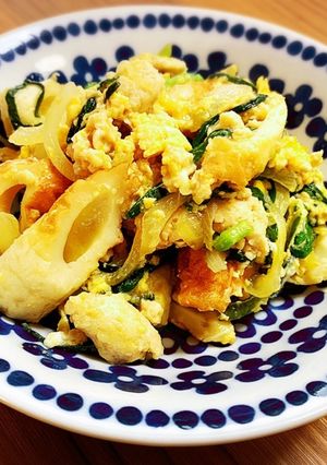 鶏ミンチとちくわの味噌にら玉-レシピのメイン写真