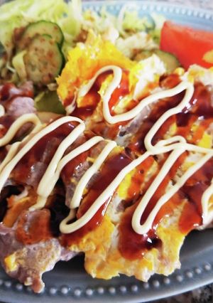 簡単包まない大阪の豚平焼き-レシピのメイン写真