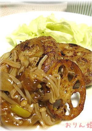 野菜たっぷりハンバーグ♡和風きのこソース-レシピのメイン写真