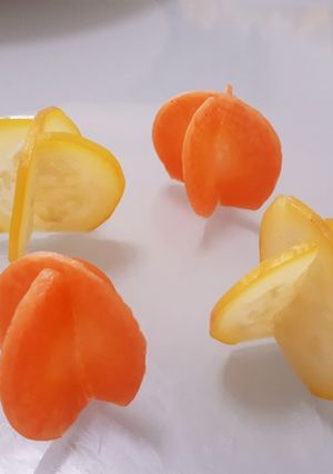 ズッキーニや人参飾り切り（まり）-レシピのメイン写真