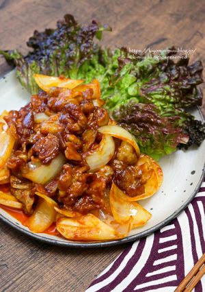玉ねぎたっぷりヤンニョムポーク。#時短-レシピのメイン写真