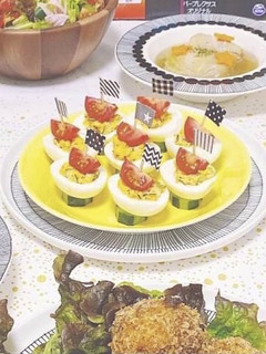 ゆでたまごのピンチョス-レシピのメイン写真