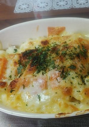 今日のランチは時短マカロニグラタン-レシピのメイン写真