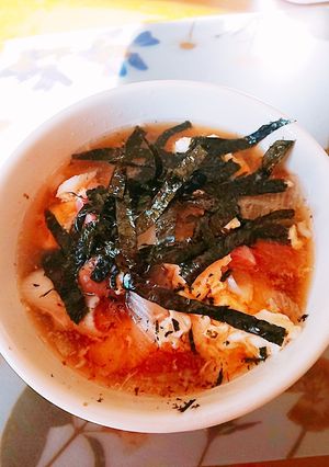 普通に飽きたら～キノコと卵のお雑煮-レシピのメイン写真