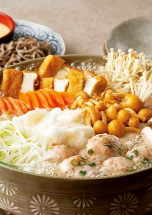 鶏のふんわりつみれときのこのとろろ鍋-レシピのメイン写真