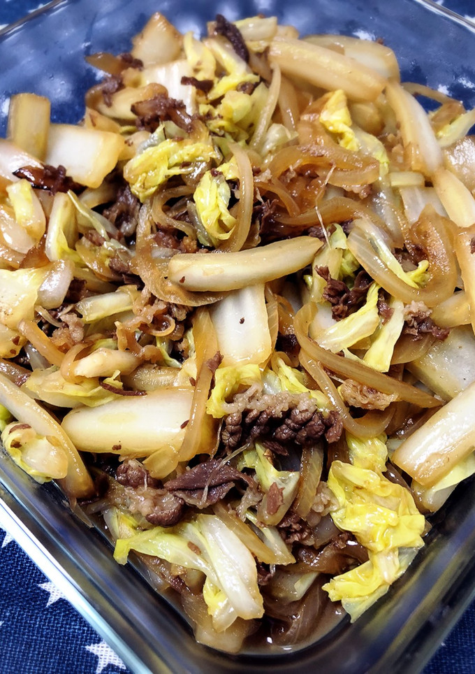 味付け不要！レトルト牛丼と白菜の簡単炒め-レシピのメイン写真