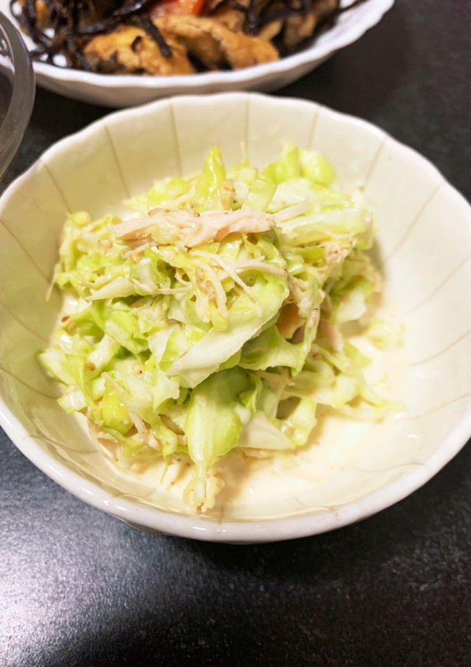簡単副菜！キャベツのごまマヨ和え-レシピのメイン写真