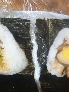 男子喜ぶおにぎり:味玉とネギチャーシュー-レシピのメイン写真