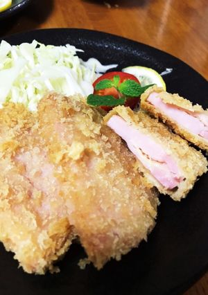 ブロックハムで！チーズインハムカツ-レシピのメイン写真