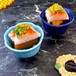 カニカマとかぼちゃ煮物 春あしらい