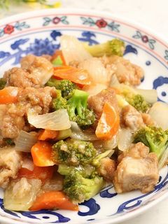 レンジで簡単!唐揚げと野菜のゆず胡椒餡-レシピのメイン写真
