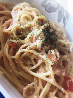 生トマトでたらこクリームパスタ-レシピのメイン写真