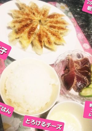 かつおの土佐作り&チーズ餃子♡-レシピのメイン写真