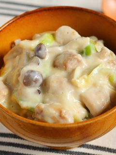 鶏肉と野菜の豆乳クリーム煮のっけごはん-レシピのメイン写真
