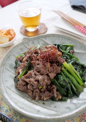 主な材料2つ!牛肉と小松菜の中華あん-レシピのメイン写真