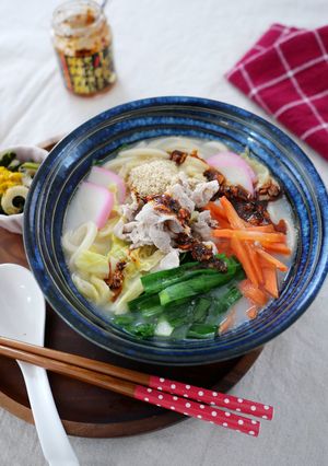 豚こまと残り野菜のちゃんぽん風うどん-レシピのメイン写真