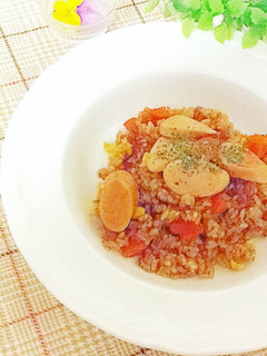 レトルトカレー・パスタソースでピラフ♬-レシピのメイン写真