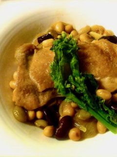 *鶏肉と菜の花、豆の煮込み*-レシピのメイン写真