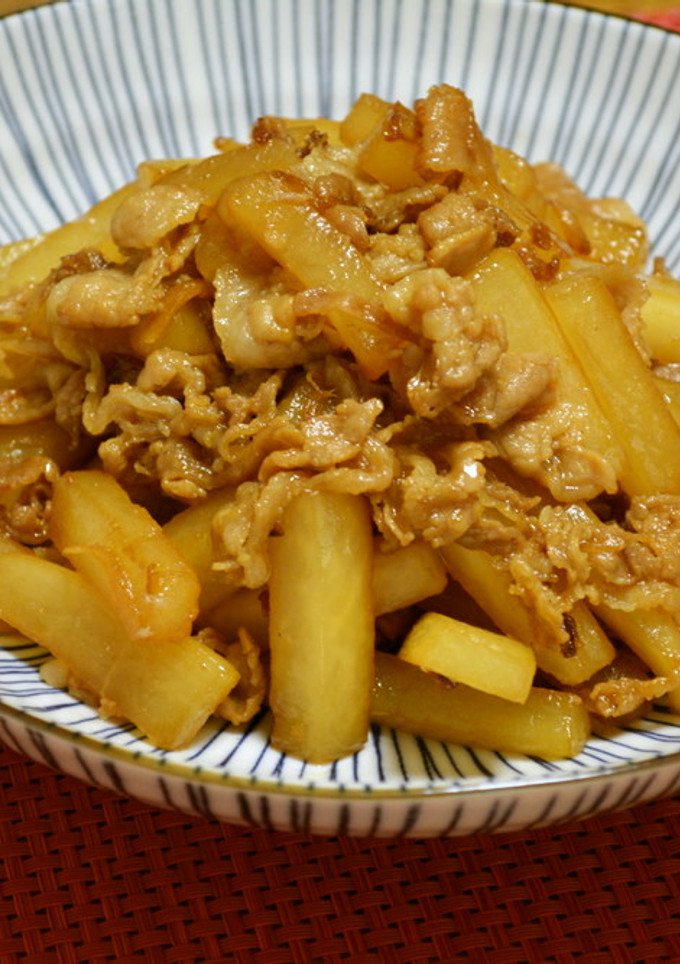 ご飯がすすむ！大根と薄切り豚肉の甘辛炒め-レシピのメイン写真