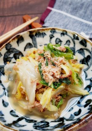 レンジで簡単♪白菜とツナのうま味蒸し-レシピのメイン写真