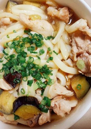 簡単◎茄子と豚バラ肉うどん-レシピのメイン写真