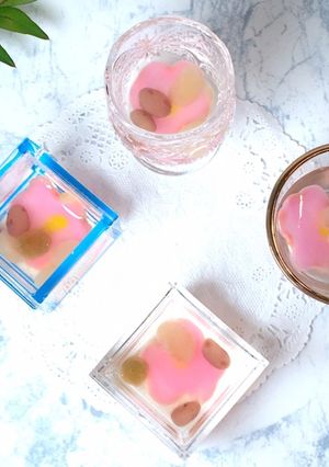 栗の甘露煮シロップで ミニ寒天デザート-レシピのメイン写真
