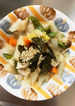 ワサビドレッシング味豚こま大根青椒肉絲風-レシピのメイン写真