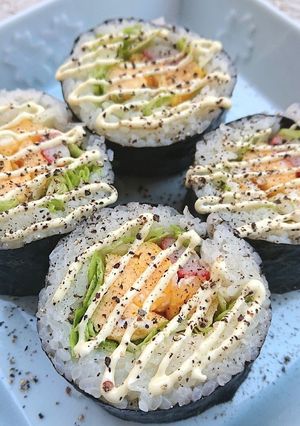レンジで卵焼き♪早技カニカマ巻き-レシピのメイン写真