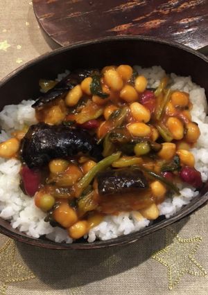 揚げ茄子と青菜、ミックスビーンズの餡かけ-レシピのメイン写真