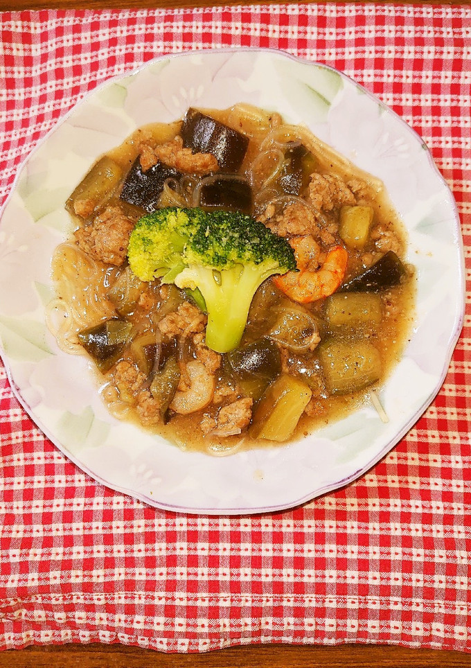 ヨウサマの減塩なすと挽肉とエビの海鮮炒め-レシピのメイン写真