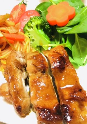フライパンでローストチキン照り焼きチキン-レシピのメイン写真