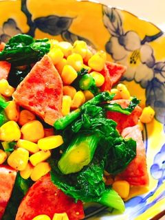 菜の花とボロニアソーセージの炒め物-レシピのメイン写真