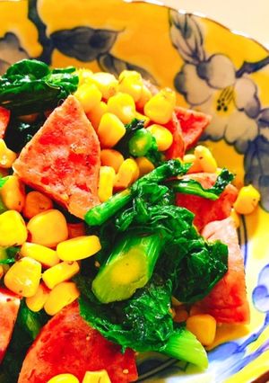 菜の花とボロニアソーセージの炒め物-レシピのメイン写真