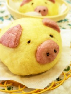 ホットケーキミックスで♡こぶたの肉まん-レシピのメイン写真