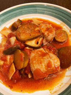 鶏肉となすときのこのトマト缶煮♪-レシピのメイン写真