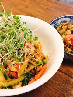 大根と豆苗の韓国風あえ麺-レシピのメイン写真