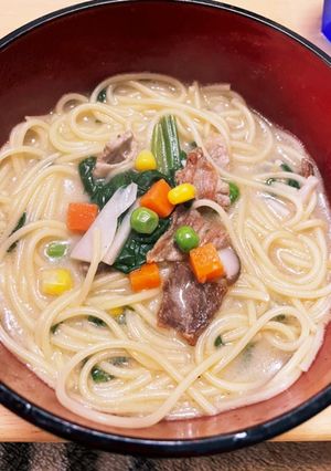 忙しい朝にお手軽スープパスタ-レシピのメイン写真