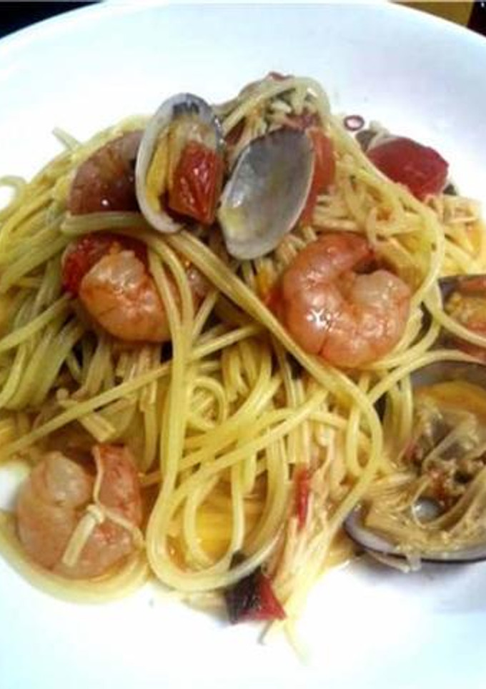あさりとエビのアクアパッツァ風パスタ‏-レシピのメイン写真