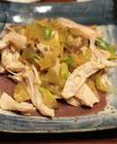 鶏胸肉とザーサイ長ネギの炒め物