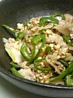 ピーマンと豚肉と豆腐の炒めもの-レシピのメイン写真