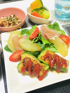 ピーマンの肉詰めメインで今夜の晩ごはん-レシピのメイン写真