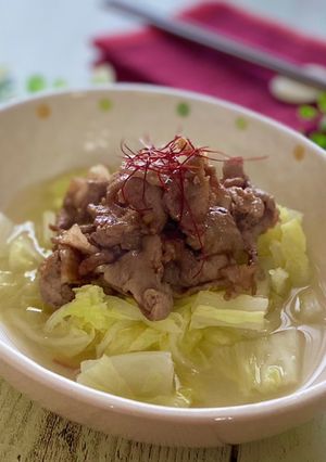 【材料２つ】白菜と甘辛豚肉のスープ-レシピのメイン写真