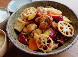 超簡単♪鶏肉と厚揚げと冬野菜の黒酢あん-レシピのメイン写真
