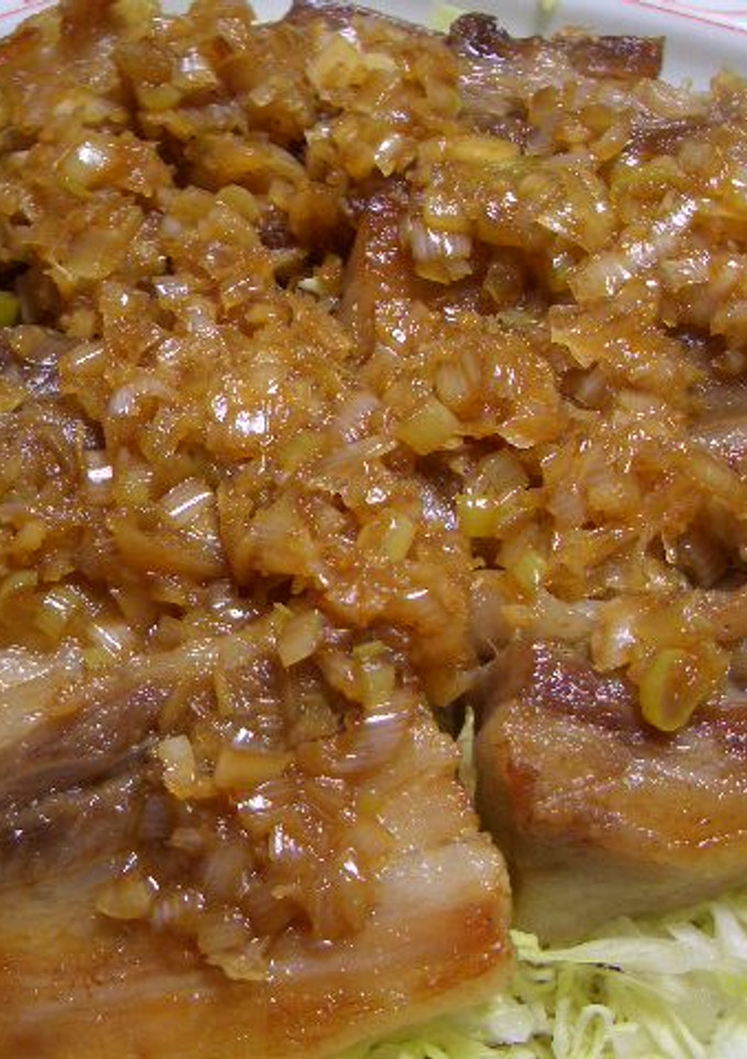 焼き塩豚　葱たっぷりのたれで-レシピのメイン写真