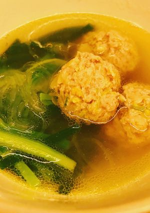 餃子のタネの残りで 肉団子スープ-レシピのメイン写真