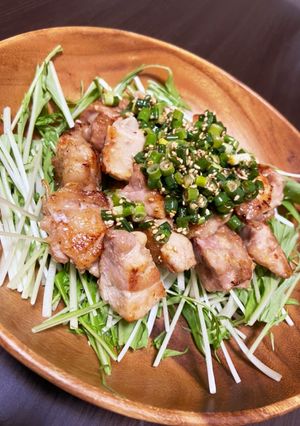 鶏肉と水菜のネギだれサラダ-レシピのメイン写真