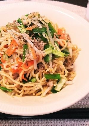 【簡単】ニラモヤシのオイスター焼きそば-レシピのメイン写真