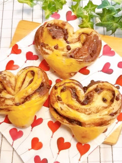 ハート型くるくるチョコパン☆バレンタイン-レシピのメイン写真