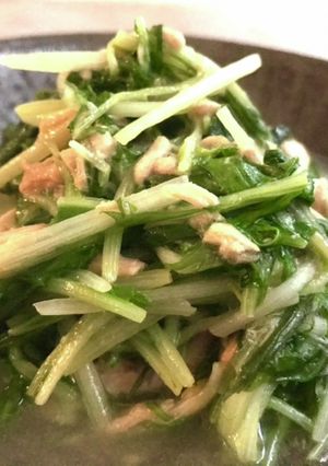 10分 水菜とツナの無限炒めサラダ-レシピのメイン写真